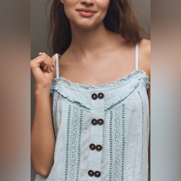 Anthropologie Pilcro Square-Neck Lace Swing Mini Dress, Size M - Picture 5 of 15